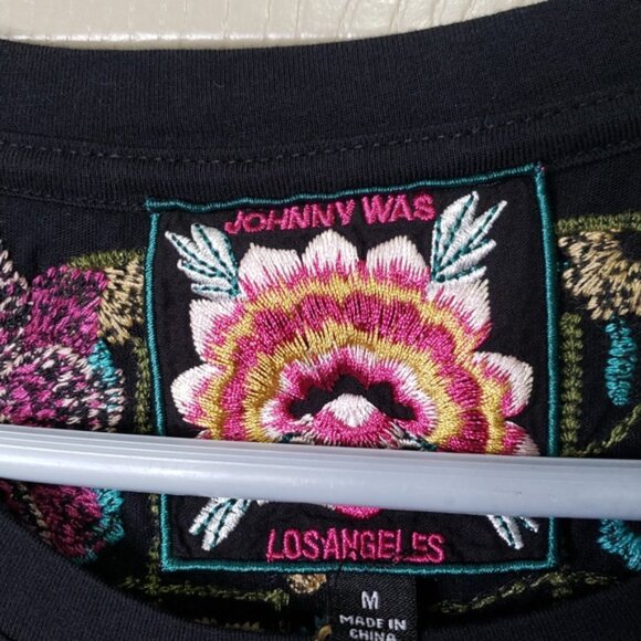 NWT Johnny Was Floral Embroidered Cotton Midi Maxi Black Dress Size Medi… - Picture 4 of 11